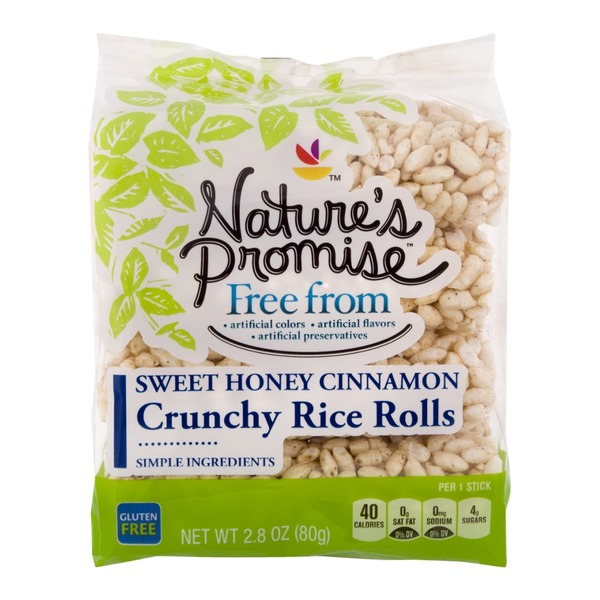 nature s promise crunchy rice rolls sweet honey cinnamon 2 8 oz