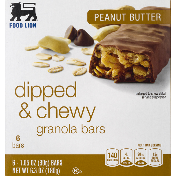 Food Lion Granola Bars, Dipped & Chewy, Peanut Butter (6 each) Instacart