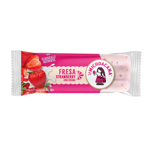 La Michoacana Strawberry Cream Ice Cream Bar Paleta