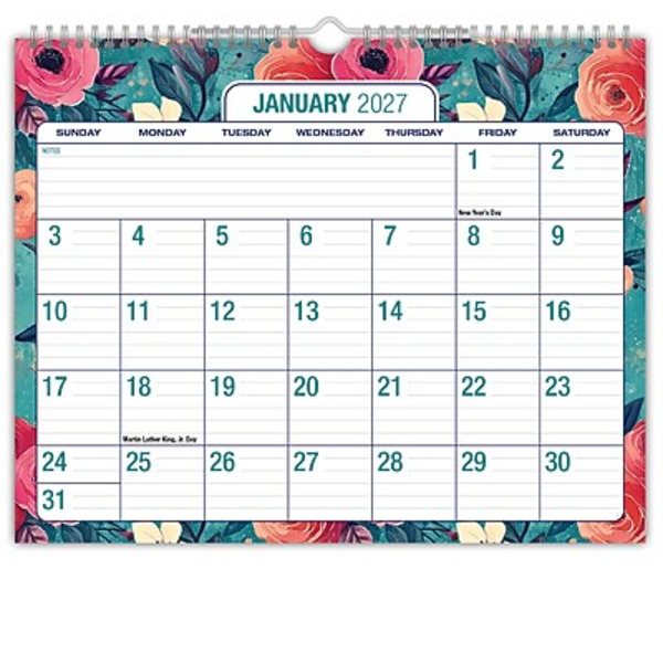 Excello Brands 2027 Monthly Wall Calendar, 12 x 15 in - Multicolored