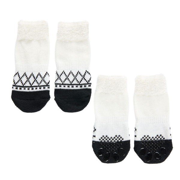 Life of the Party Après-Ski Dog Socks, L/XL - Cream
