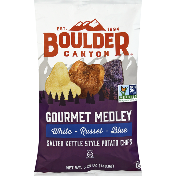 Boulder Canyon Potato Chips, Salted, Gourmet Medley, Kettle Style (5.25