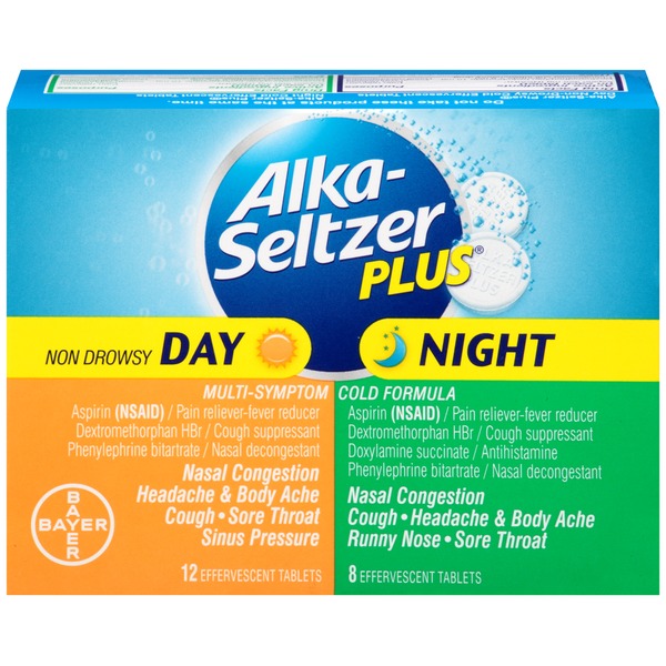 Alka Seltzer Plus Day Night Cold Formula Effervescent Tablets Multi 