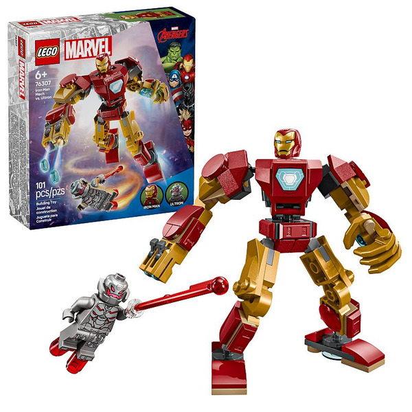 LEGO Marvel Iron Man Mech vs. Ultron Superhero Building Toy Set