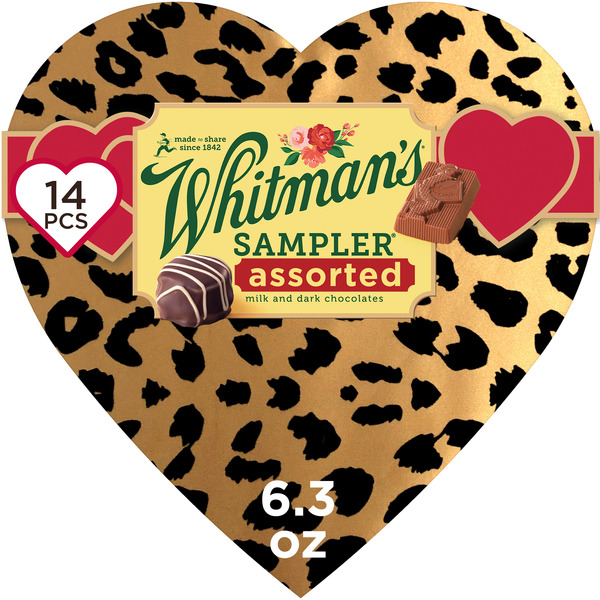 Whitman's Sampler Valentine's Day Cheetah Heart Assorted Milk