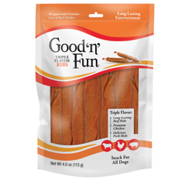 Healthy Hide Dog Treats, Gourmet, Triple Flavor Ribs