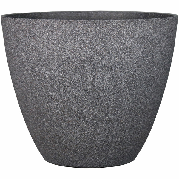 allen + roth 16.37-in W x 16.37-in L x 14.34-in H Grey Resin Cone Indoor Planter