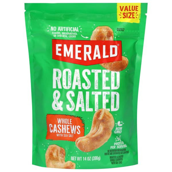 Emerald Whole Roasted & Salted Cashews with Sea Salt Value Size Same ...