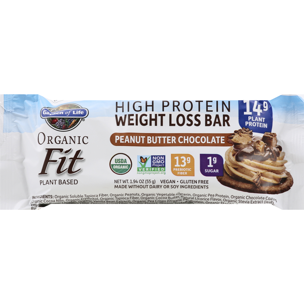 Garden of Life Weight Loss Bar, High Protein, Peanut Butter Chocolate