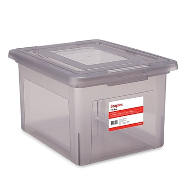 TRU RED TR57623 Letter Legal Size Frost Gray Hanging File Box
