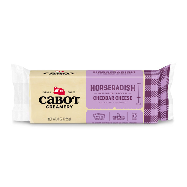 Cabot Horseradish Cheddar Cheese Block, 8 oz Same-Day Delivery or