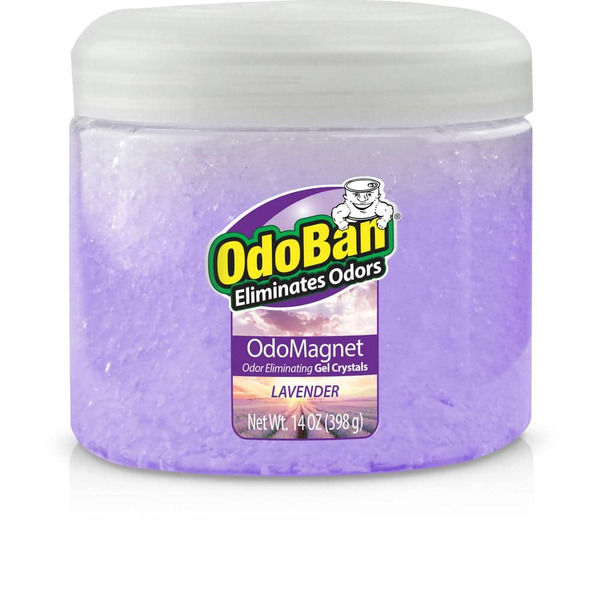 Odoban 14 Oz. Odomagnet Odor Removing Gel Crystals, Odor Absorber And Air Freshener With Odor Eliminating Gel, Lavender