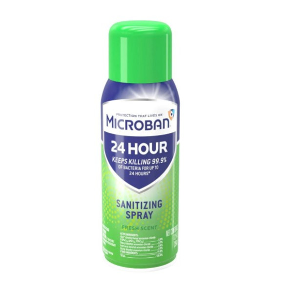Microban - 24-Hr Disinfectant Sanitizing Spray, Fresh Scent, 12.5 oz