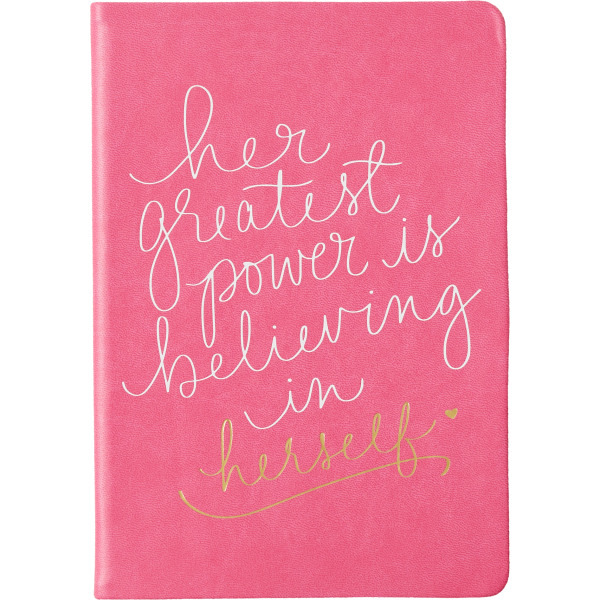 Eccolo 256 Pages Her Greatest Flexi Journal, 6 x 8 Inch - Hot Pink & White