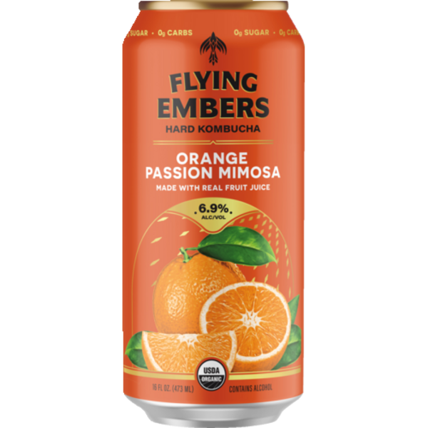 Flying Embers Orange Passion Hard Kombucha Single Can