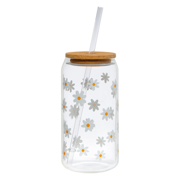 Crofton Glass Cup with Lid - Daisies Same-Day Delivery or Pickup | ALDI