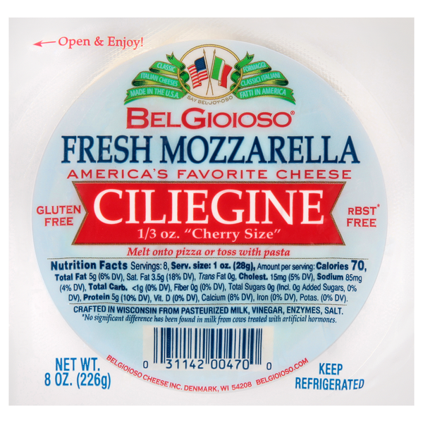 BelGioioso Cheese, Fresh, Mozzarella, Ciliegine