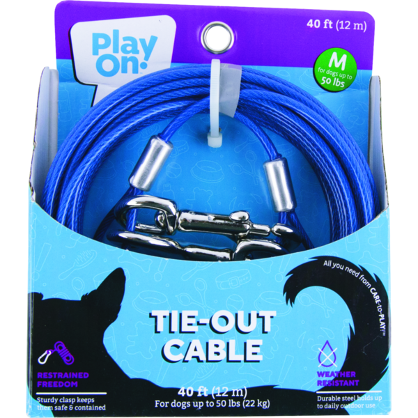 Play On Tie Out Cable For Dogs, Medium