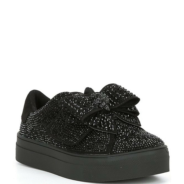 Kurt Geiger London Girls' Laney Crystal Embellished Bow Sneakers Toddler
