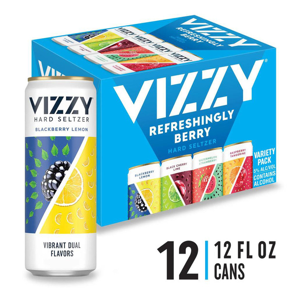 Vizzy Berry Variety Pack Hard Seltzer, 12 Pack, 12 fl oz Cans, 5