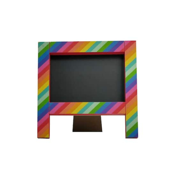 B2C Rainbow Tabletop Chalkboard, 6.75 x 6.75 Inch