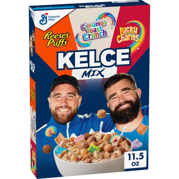 Kelce Mix Cereal with REESE'S PUFFS Cinnamon Toast Crunch & Lucky Charms