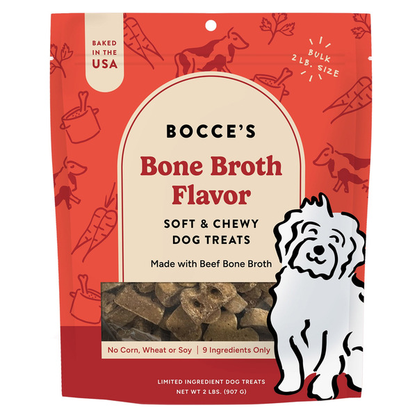 Bocce's Limited Ingredient Dog Treats, Bone Broth Flavor, 32 oz