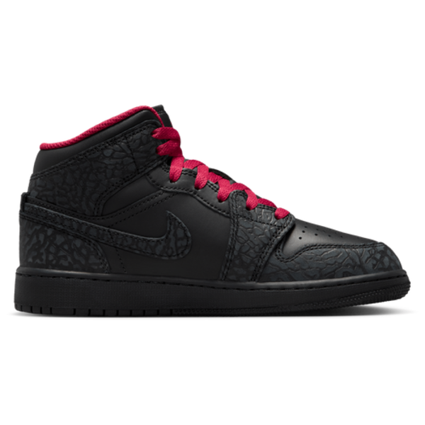 Jordan Boys' AJ1 Mid SE Basketball Shoes, Size 4 - Tough Red/Black/Black