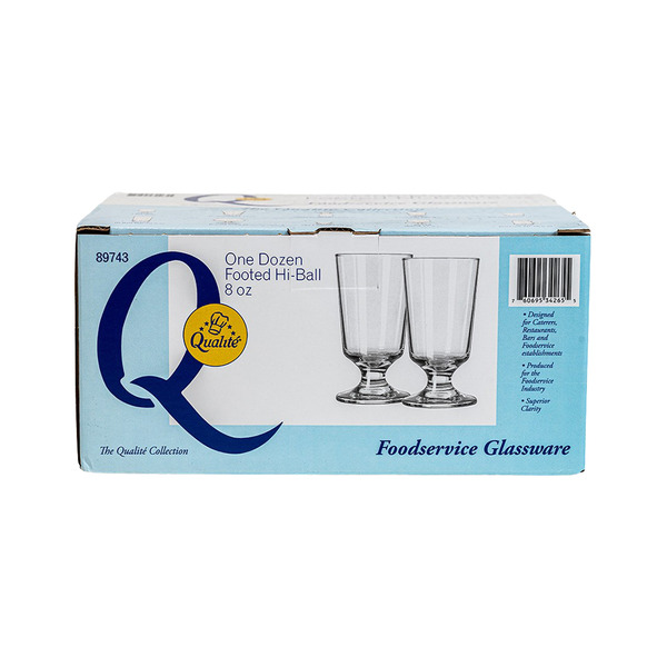 Qualite Footed Hi-Ball Glasses 8oz, 12 ct