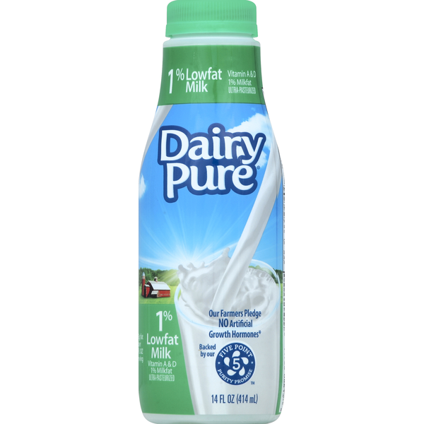 DairyPure Milk, Lowfat, 1 Milkfat (14 oz) Instacart