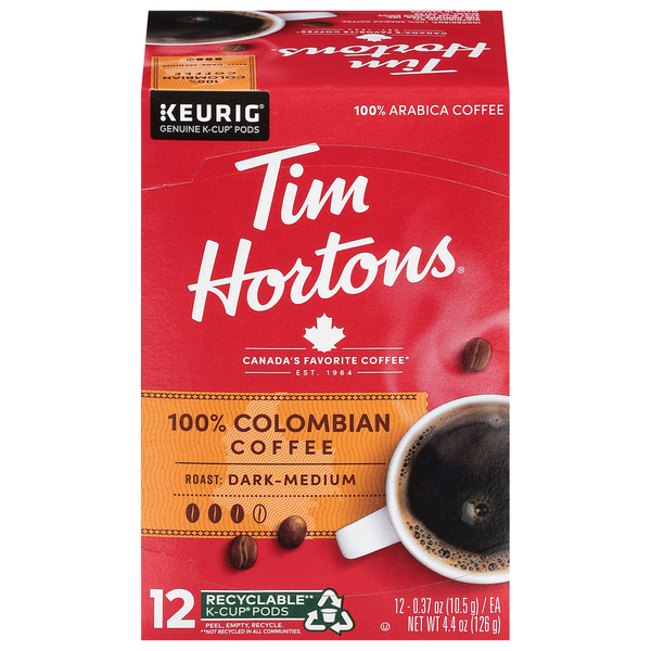Tim Hortons 100% Arabica Dark-Medium Roast 100% Colombian Coffee