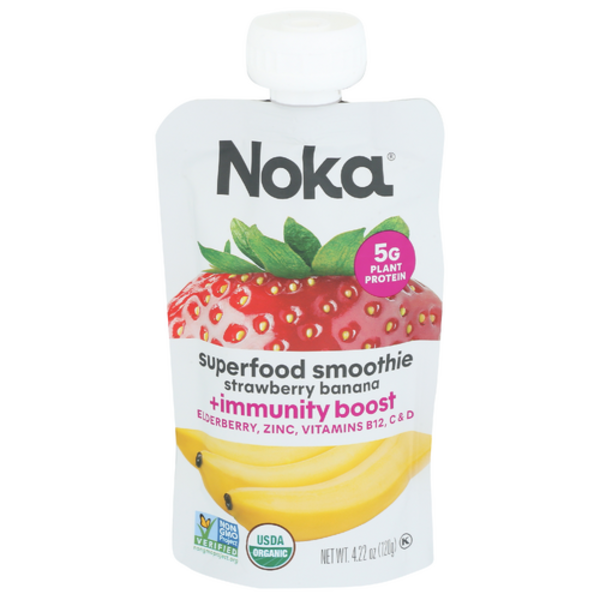 NOKA Organic Superfood Immunity Smoothie, Strawberry Banana Same