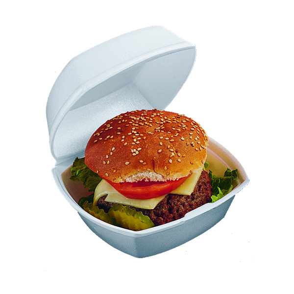 Smartlock - 5X5X3 Foam Hinged Small Sandwich Container - 500 ct