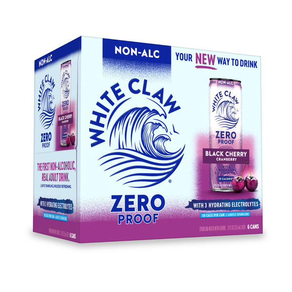 White Claw Zero Proof Black Cherry Cranberry, 6 Pack, 12 fl oz