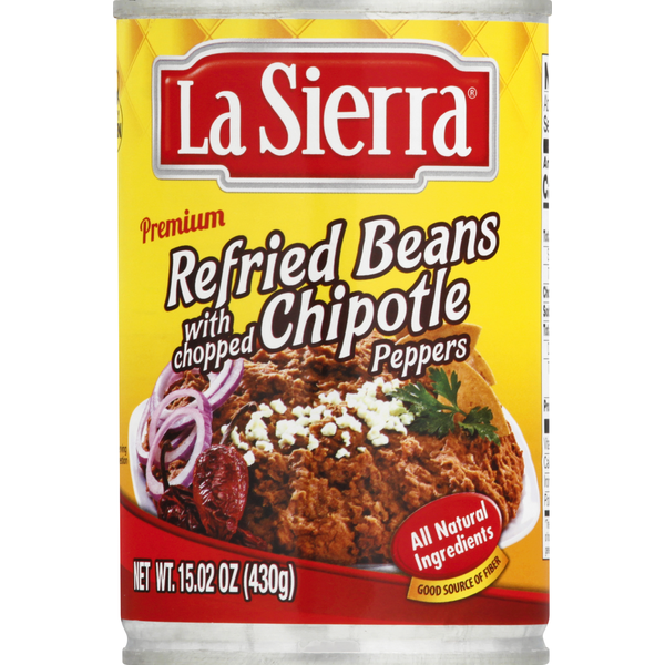 La Sierra Beans with Chopped Chipotle Peppers, Refried, Premium