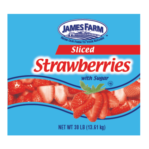Frozen James Farm - Sliced Strawberries In Syrup - 30 lbs