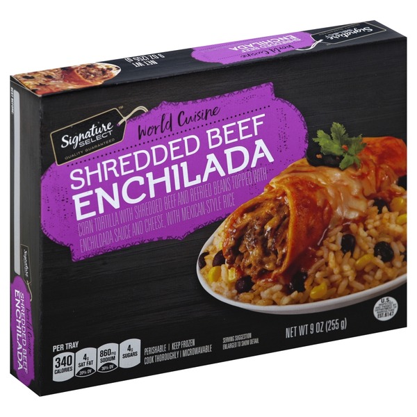 Signature Kitchens Shredded Beef Enchilada Corn Tortilla With Shredded