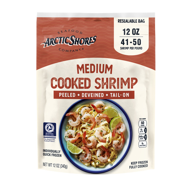 Arctic Shores Peeled Deveined Tail-On Cooked Medium Shrimp Same