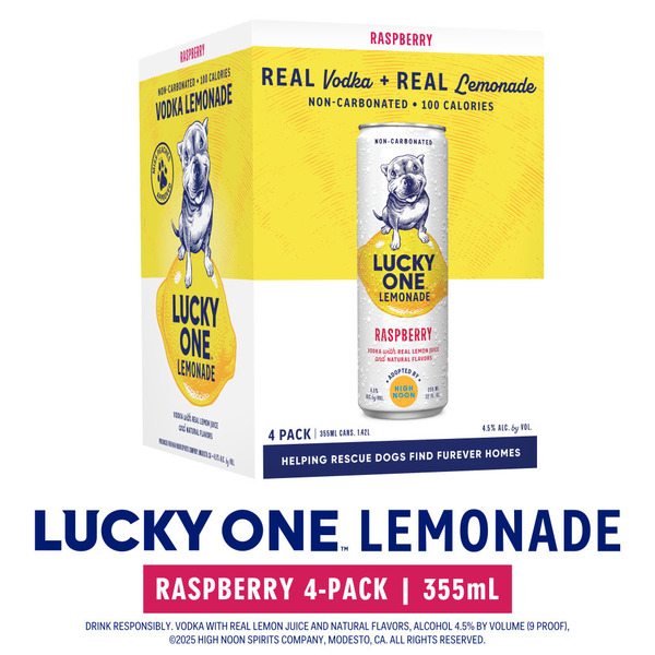 Lucky One Vodka Lemonade Raspberry 4 Pack Same-Day Delivery or