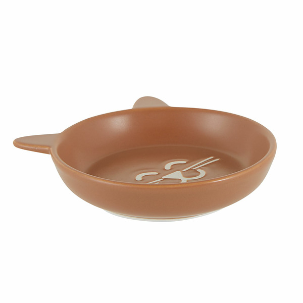 Whisker City Ceramic Cat Saucer - Terracotta
