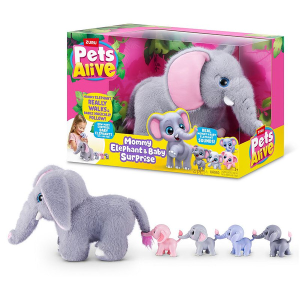 ZURU Pets Alive Mama Elephant & Baby Surprise