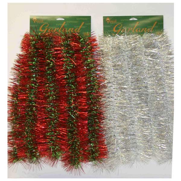 Holiday Time 12' Silver Royal Tinsel Garland