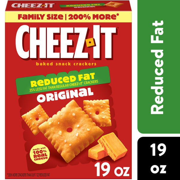 Cheez-It Reduced Fat Original Cheese Crackers, Baked Snack