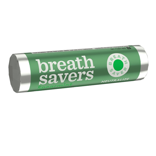 BREATH SAVERS Spearmint Flavored Sugar Free Breath Mints Roll