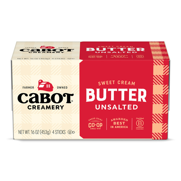 Cabot Unsalted Butter Quarter Sticks Same-Day Delivery or Pickup