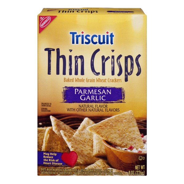 Triscuit Nabisco Triscuit Thin Crisps Parmesan Garlic Baked Whole Grain