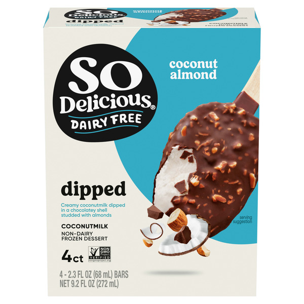So Delicious Dairy Free Dipped Coconut Almond Coconutmilk Frozen Dessert Bars