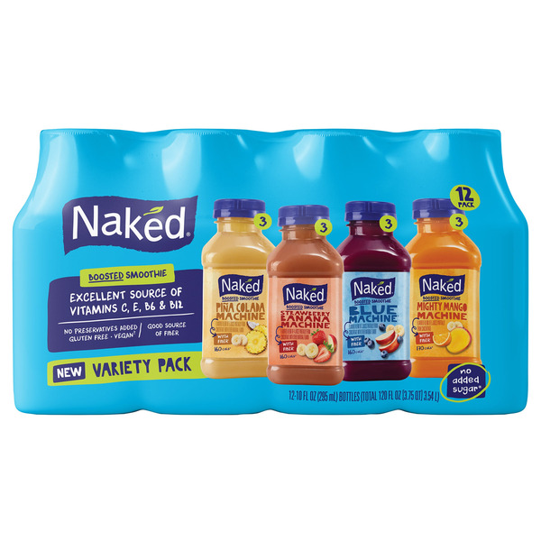 Naked Juice Boosted Smoothies Variety Pack, 10 fl oz, 12-count