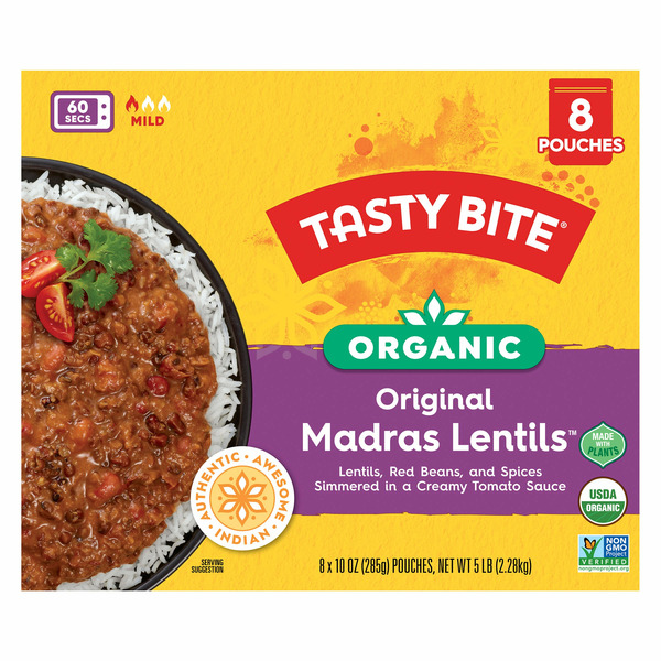 Organic Tasty Bite Madras Lentils, 10 oz, 8-count