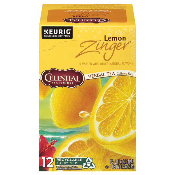 Celestial Seasonings Herbal Tea, Caffeine Free, Lemon Zinger, K